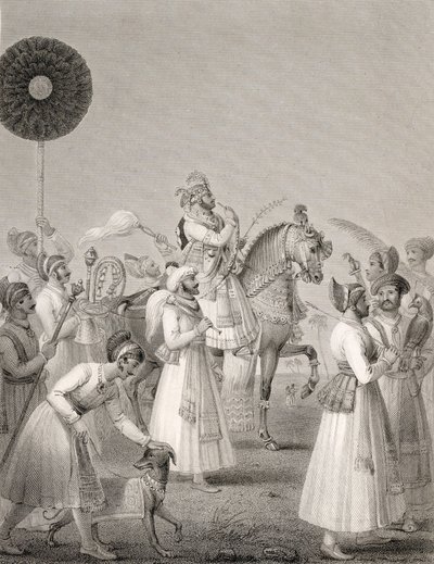 Maharana Bhim Singh Udaipurista, (n. 1778-1828) tekijältä Edward Francis Finden